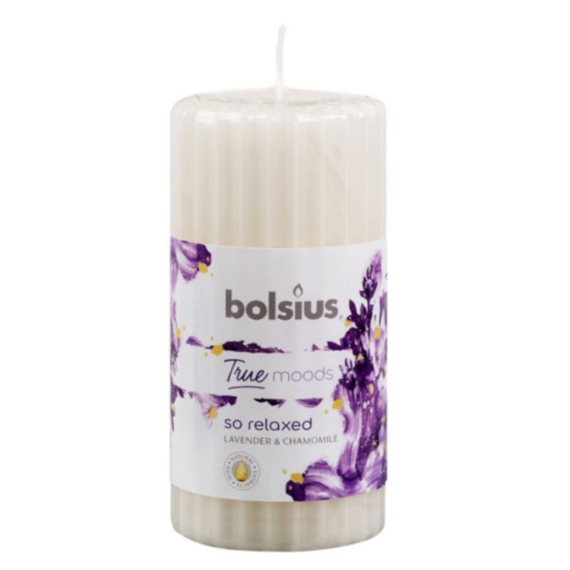 Lumanare stalp true bolsius - so relaxed lavanda si musetel 12cm