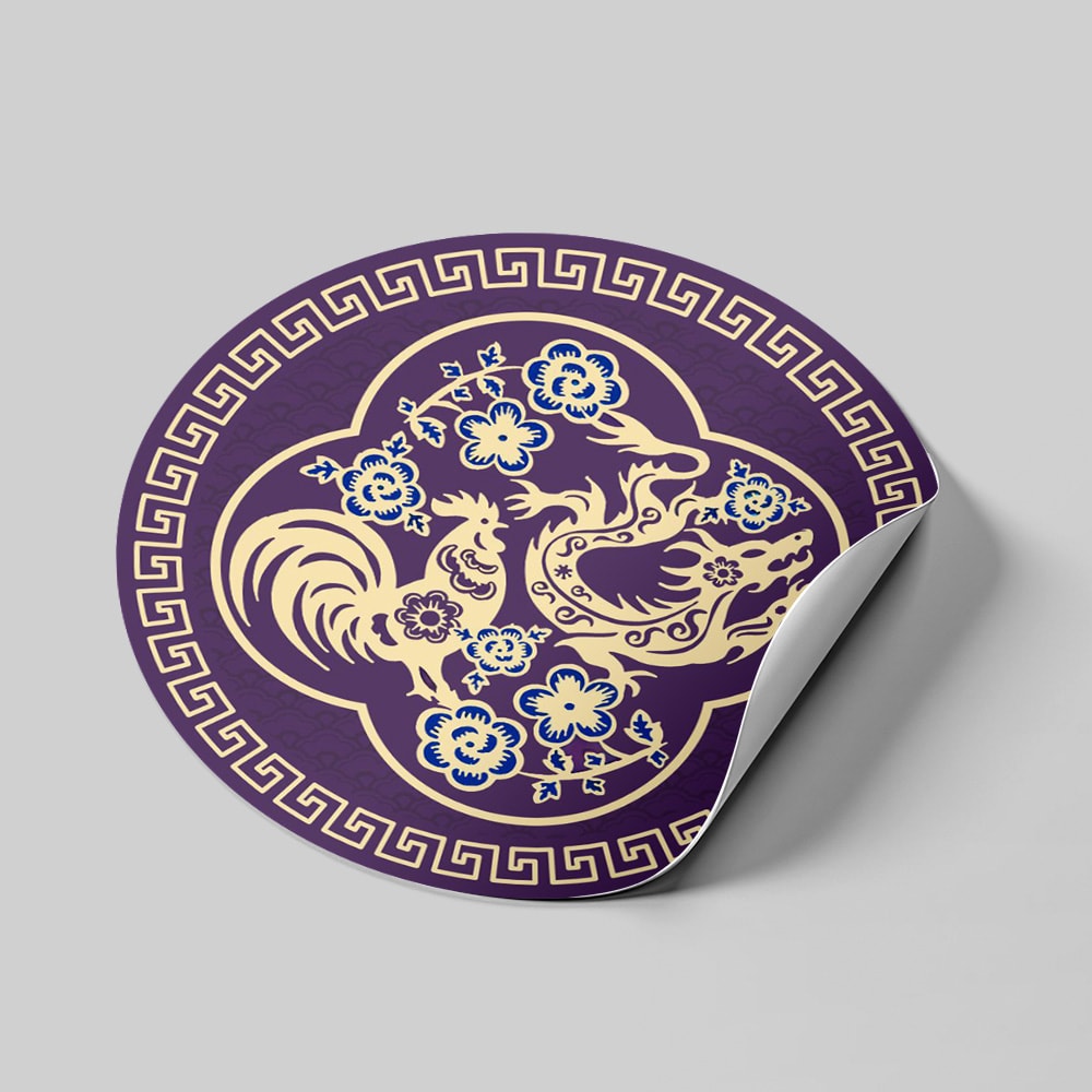 Abtibild sticker feng shui cu prietenii secreti dragon si cocos 2024 mic - 1 | YEO