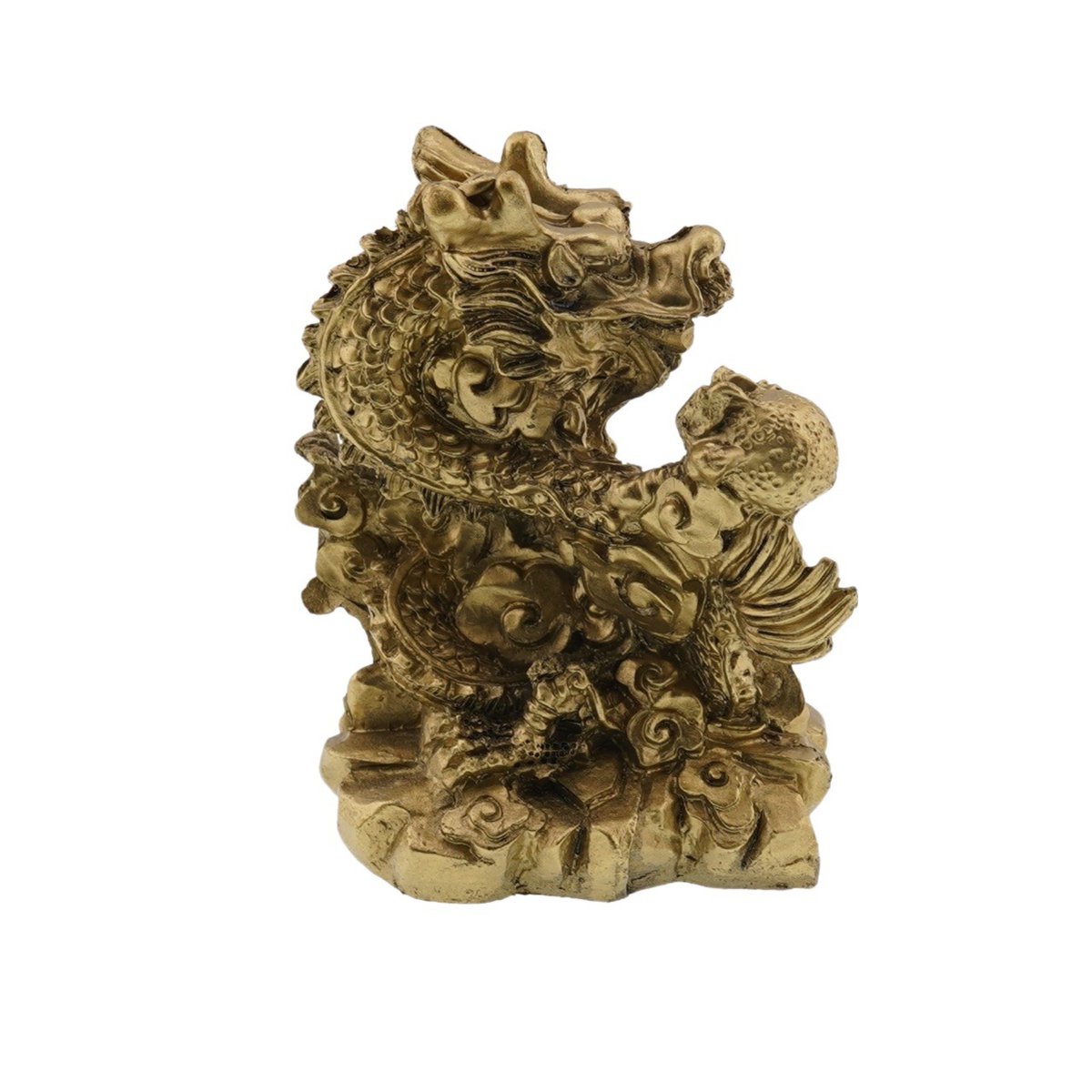 Statueta feng shui dragon cu perla mic din rasina 7cm