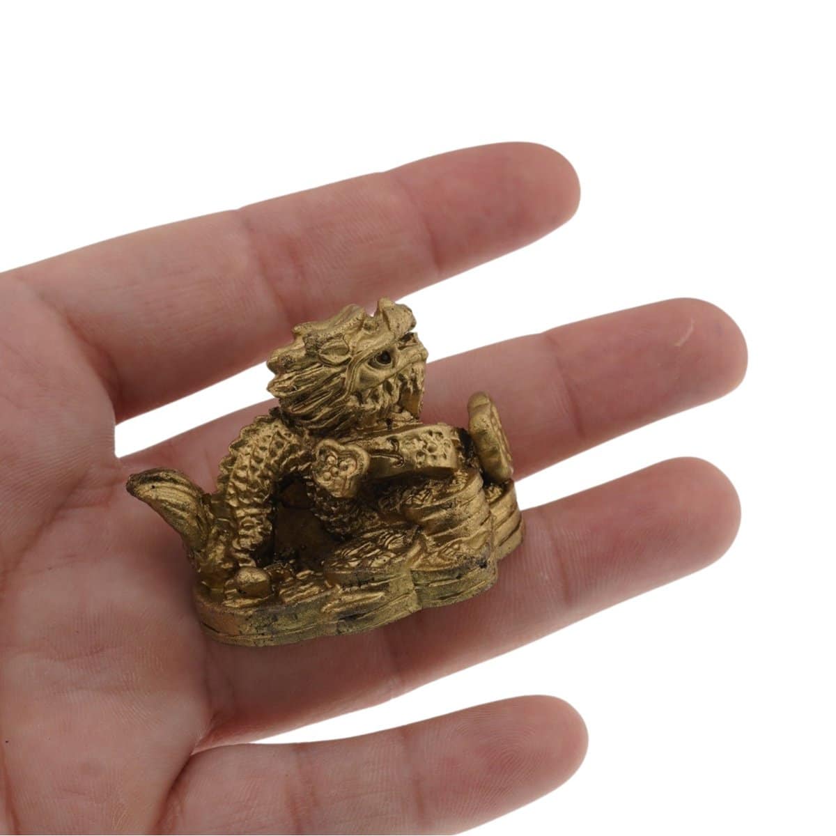 Statueta feng shui dragon cu ru yi din rasina - 5cm - 3 | YEO