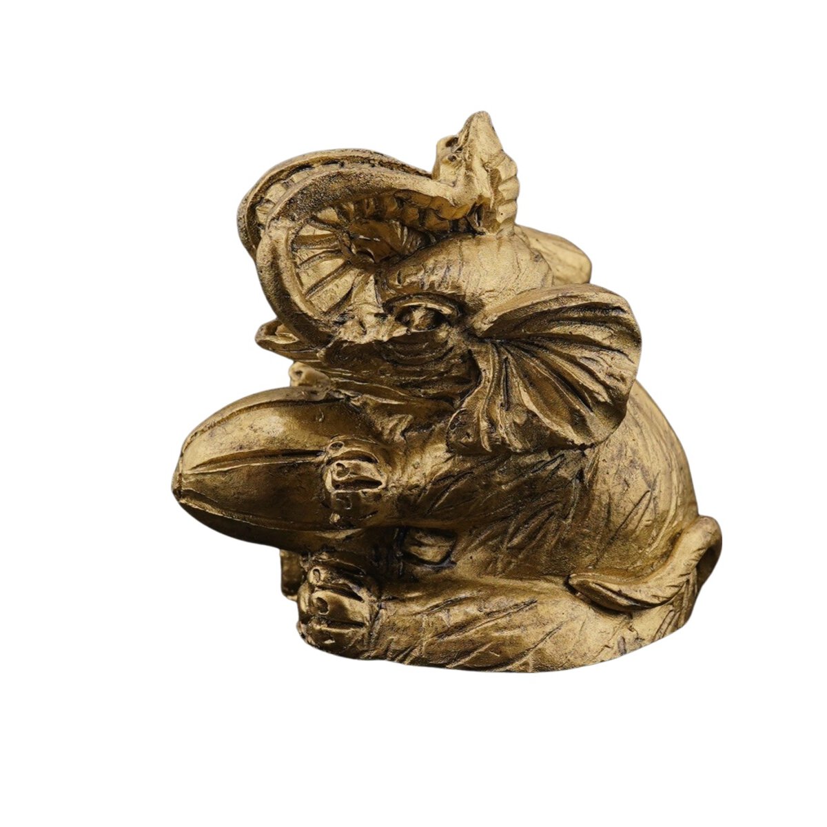 Statueta feng shui elefant din rasina aurie model 1 - 6cm - 1 | YEO