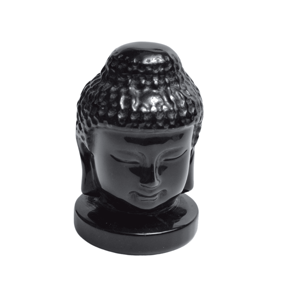 Statueta feng shui din obsidian capul lui buddha 10cm