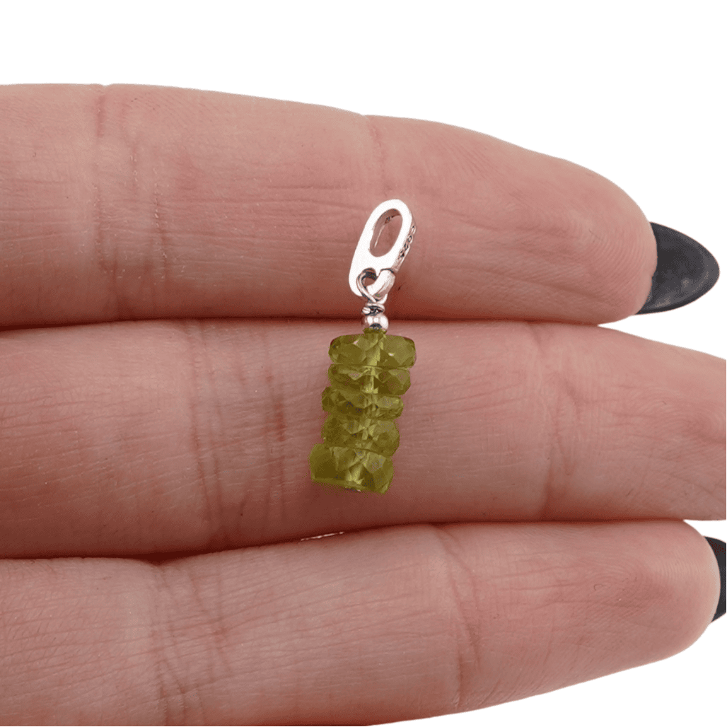 Pandantiv cristale naturale peridot a discuri fatetate cu argint 925 - 2 | YEO