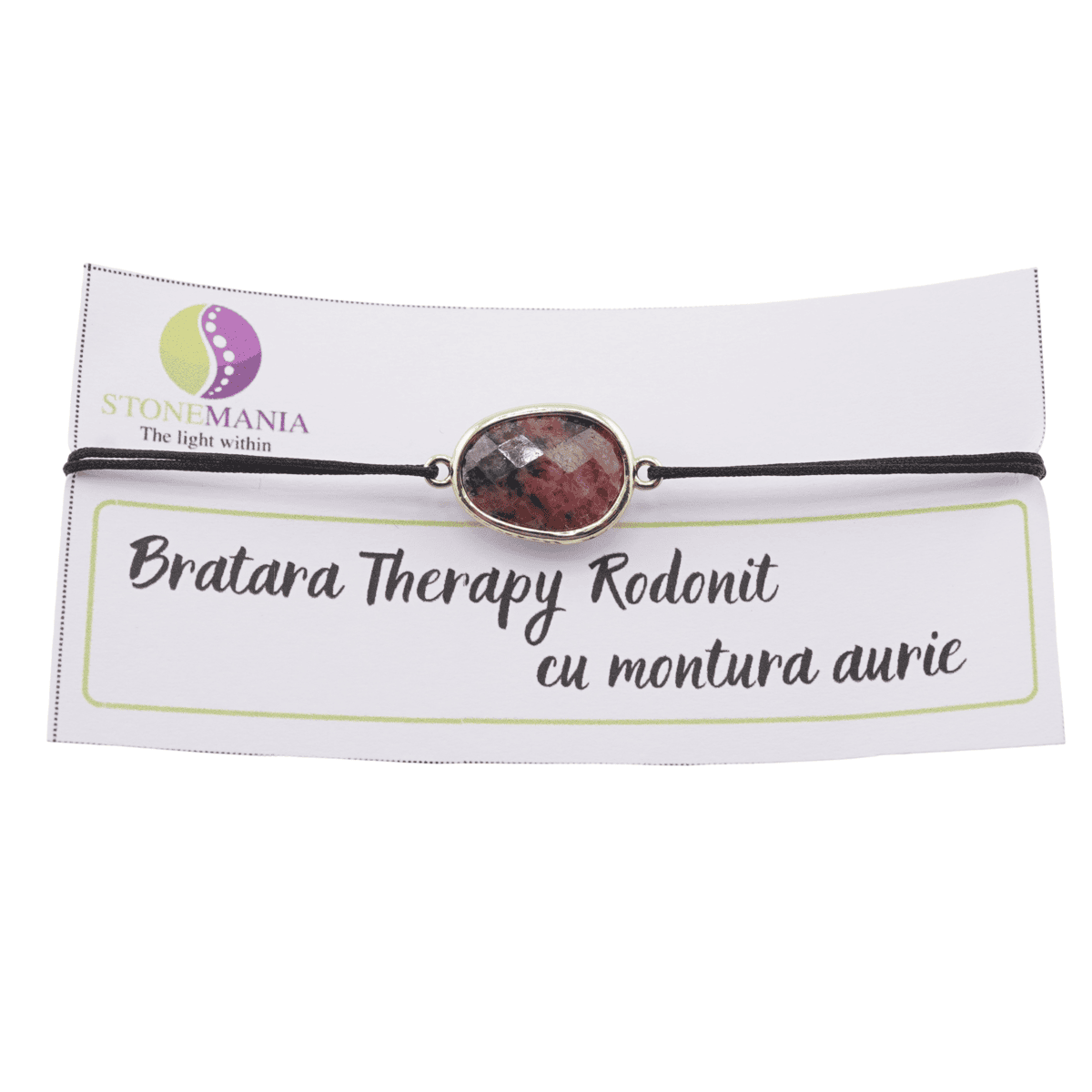 Bratara therapy rodonit oval cu montura aurie