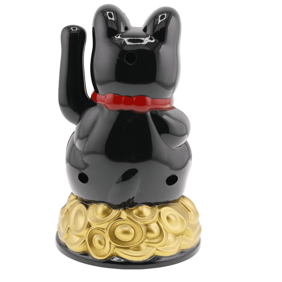 Pisica norocoasa maneki neko neagra pe pepite - 12cm - 1 | YEO