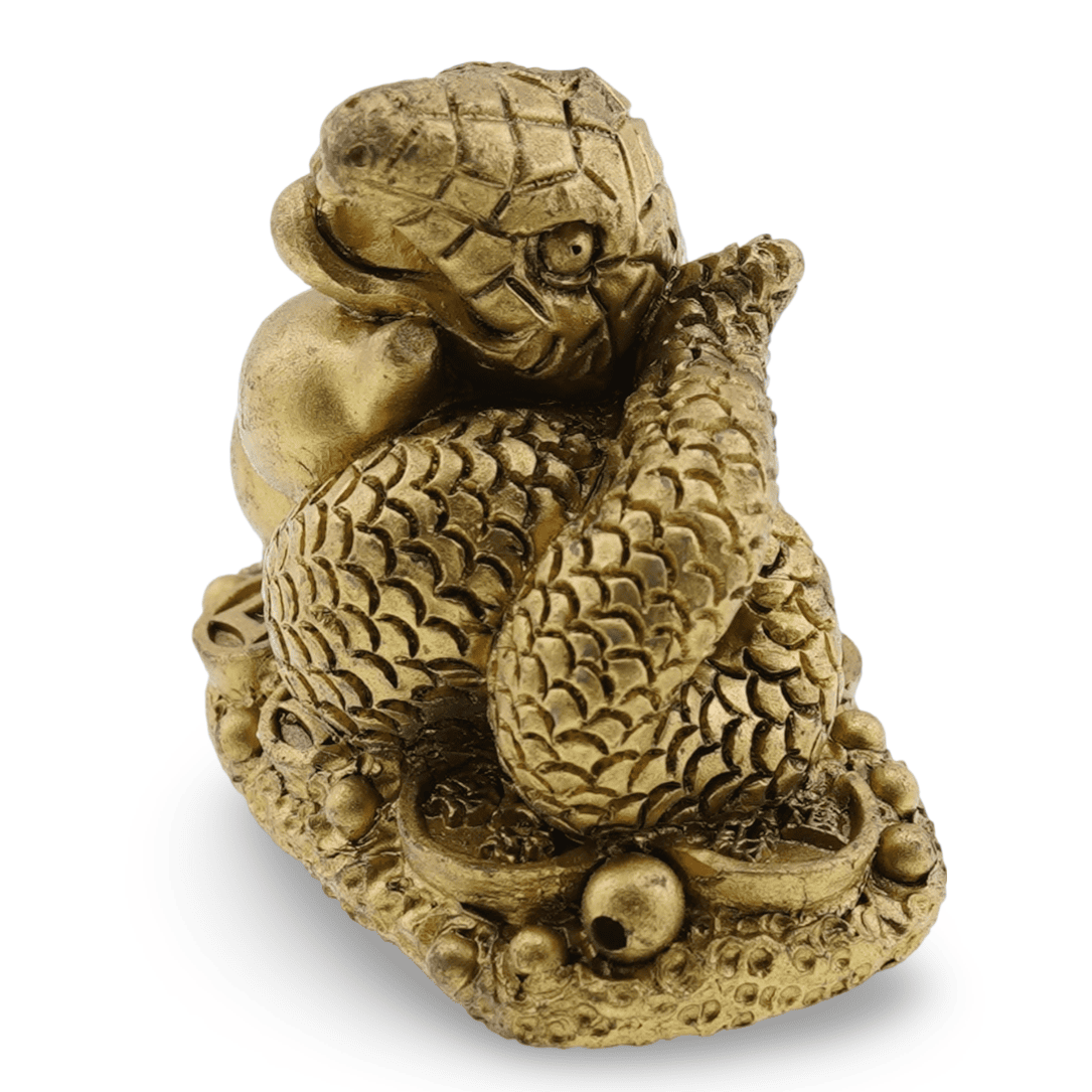 Statueta feng shui sarpe rasucit pe wu lou si monede chinezesti - 38cm - 1 | YEO