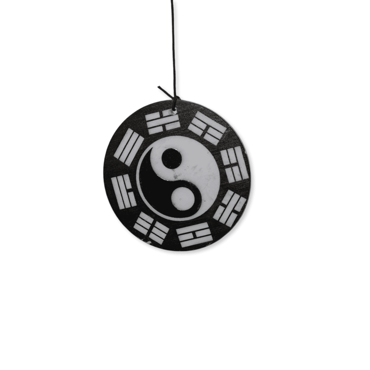 Clopotei de vant argintii 4 tuburi cu ying yang 65cm - 2 | YEO