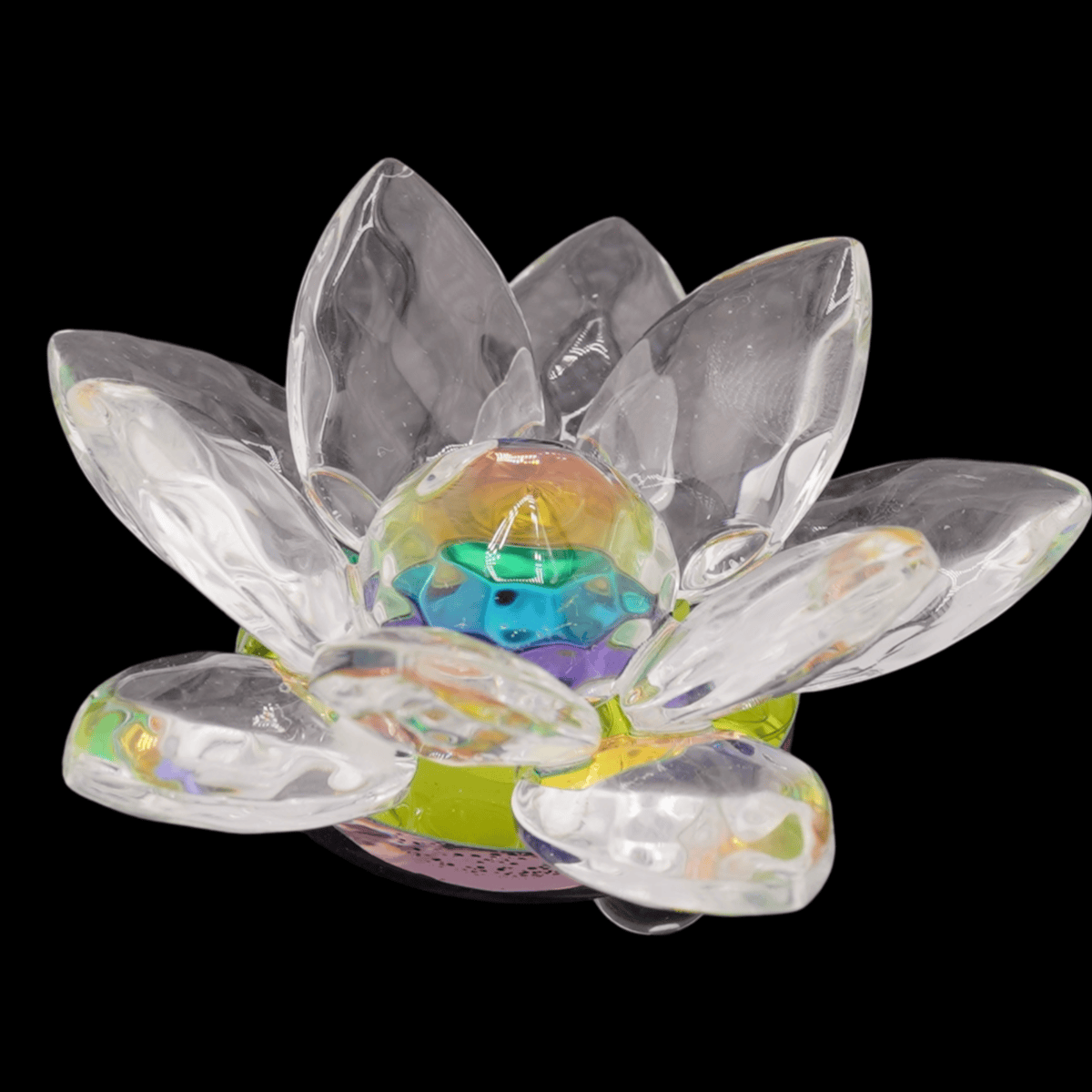 Floare de lotus iridescent din sticla - 6cm