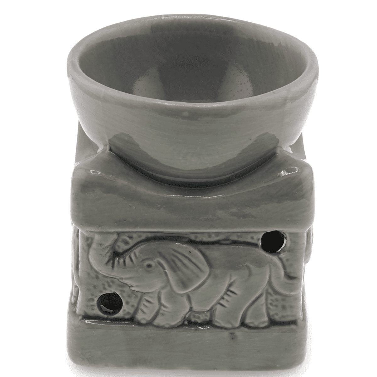 Vas aromaterapie din ceramica model elefant gri - 8cm