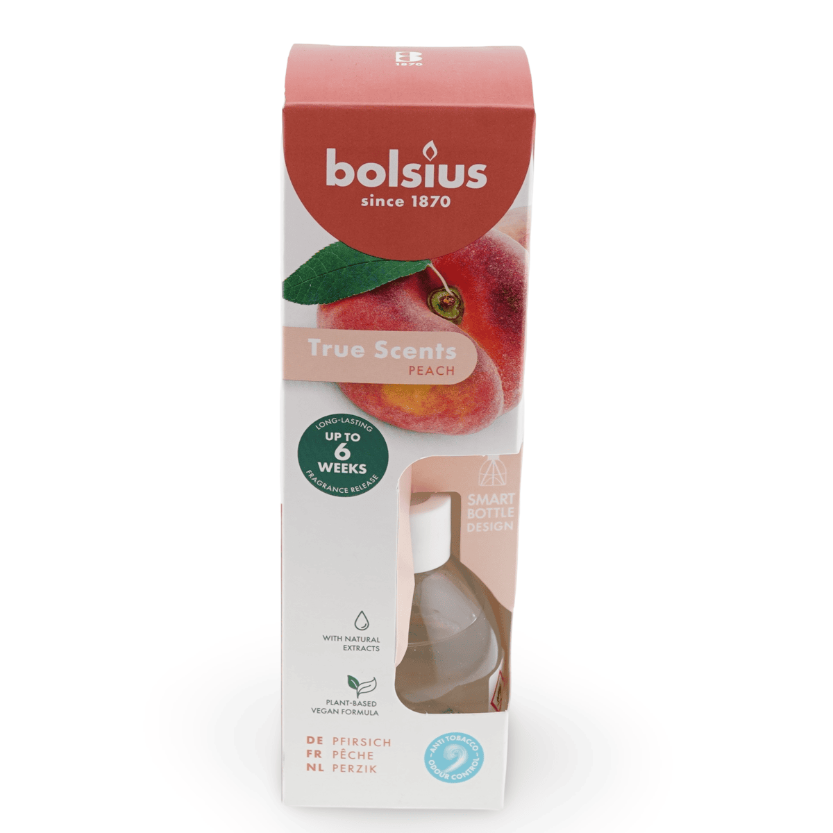 Odorizant difuzor cu betisoare pentru casa true bolsius - piersica 60ml