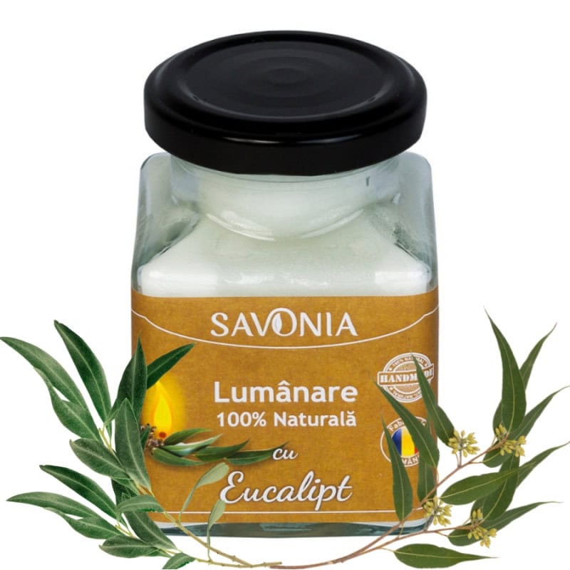 Eucalipt - lumanare 100 naturala 200g savonia