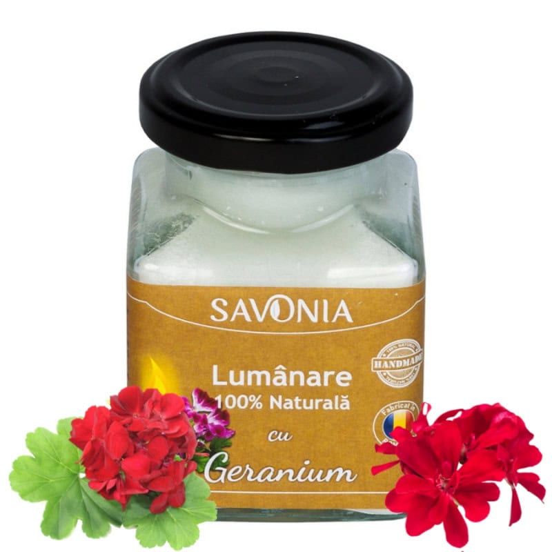 Geranium - lumanare 100 naturala 200g savonia