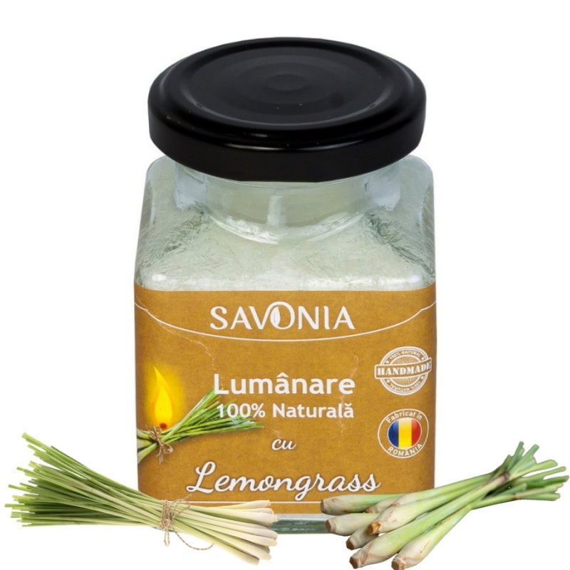 Lemongrass - lumanare 100 naturala 200g savonia