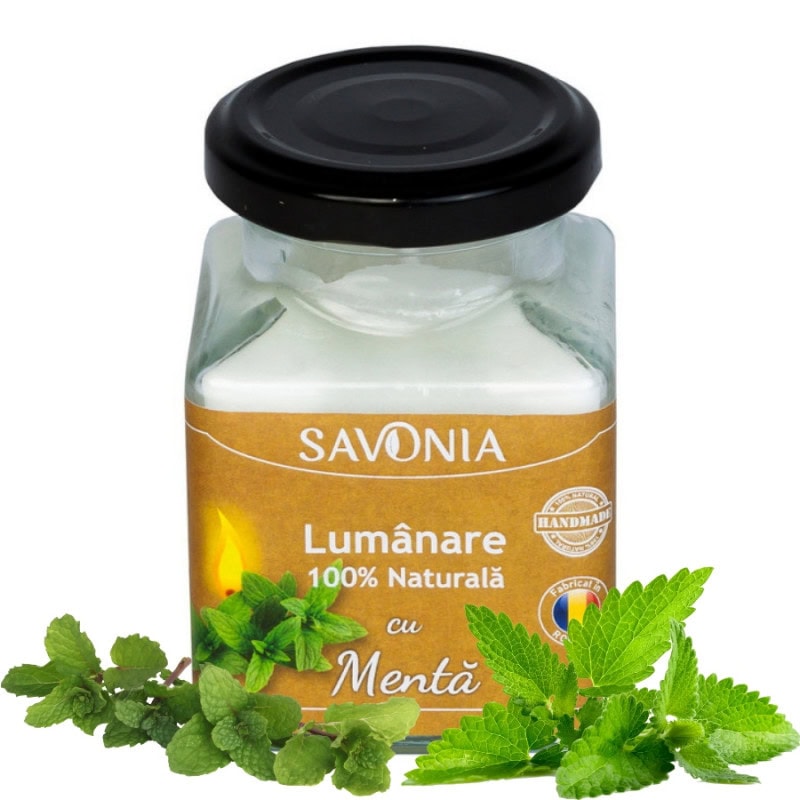 Menta - lumanare 100 naturala 200g savonia