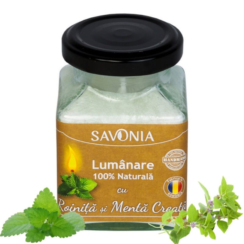 Roinita si menta creata - lumanare 100 naturala 200g savonia