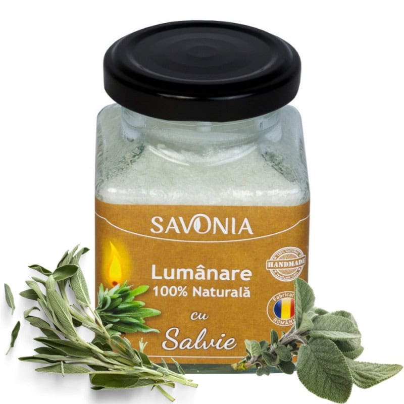 Salvie - lumanare 100 naturala 200g savonia