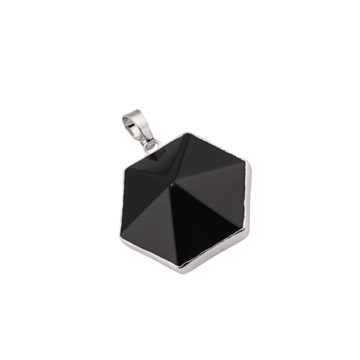 Pandantiv hexagonal onix negru 30mm