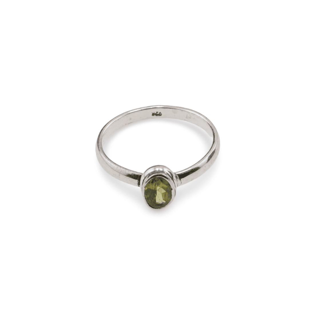 Inel din argint 925 model clasic cu cristal natural oval - peridot masura 61