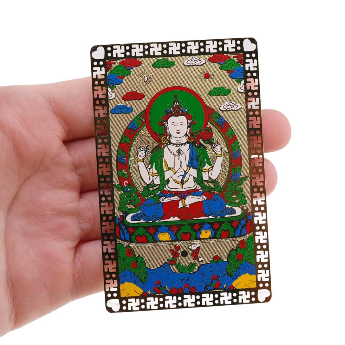 Card feng shui din metal bodhisattva al compasiunii avalokiteshvara - 1 | YEO