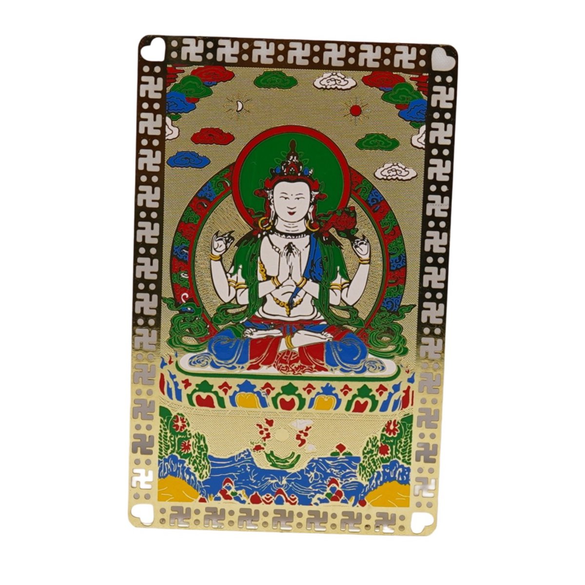 Card feng shui din metal bodhisattva al compasiunii avalokiteshvara