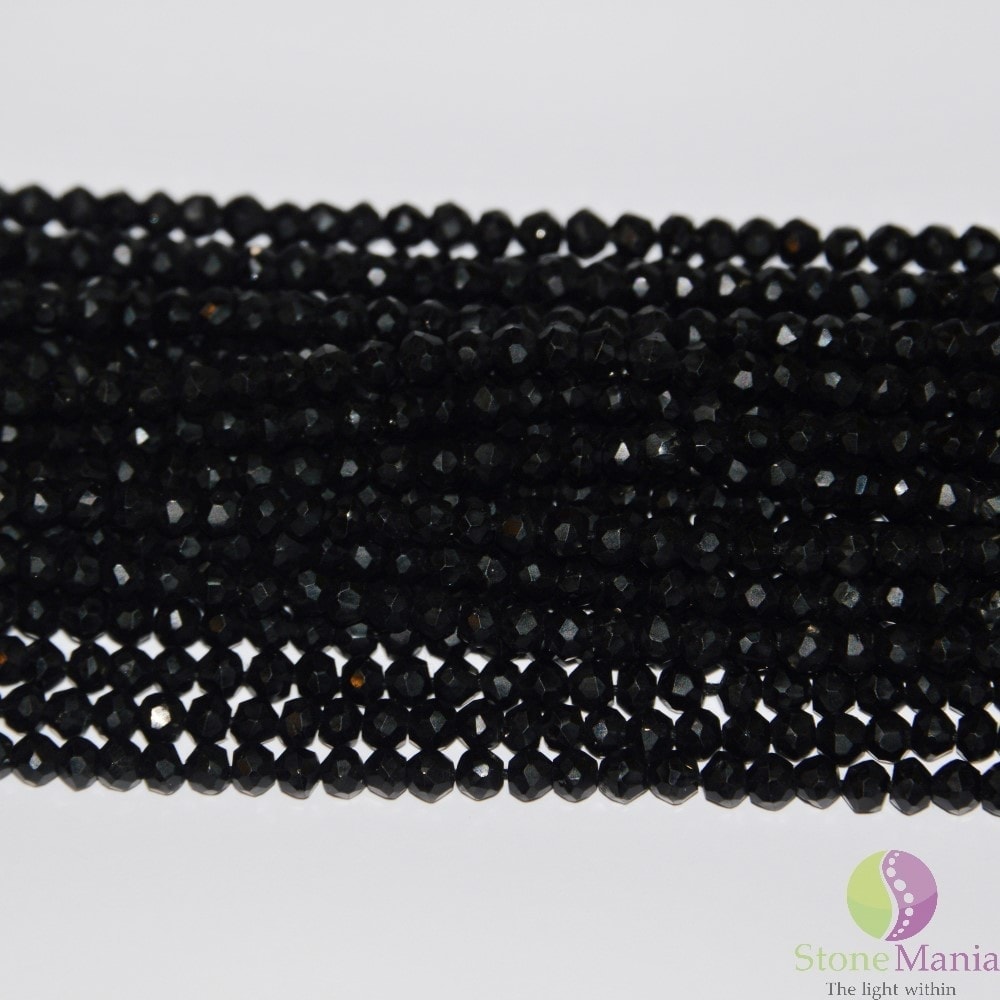 Sirag spinel negru discuri fatetate 4mm 33cm