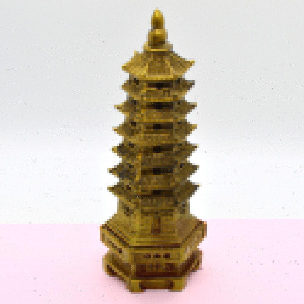 Statueta feng shui pagoda cu 7 niveluri din rasina 16cm - 2 | YEO