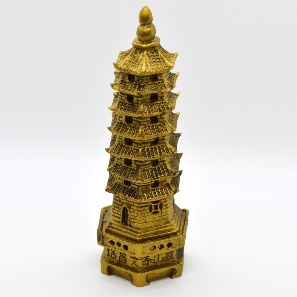 Statueta feng shui pagoda cu 7 niveluri din rasina 16cm - 1 | YEO