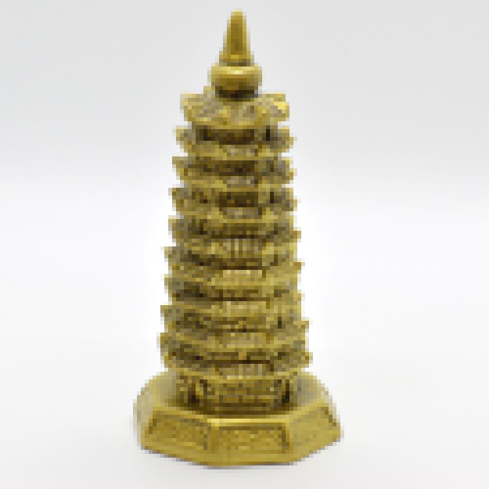 Statueta feng shui pagoda cu 9 niveluri din rasina 10cm - 2 | YEO