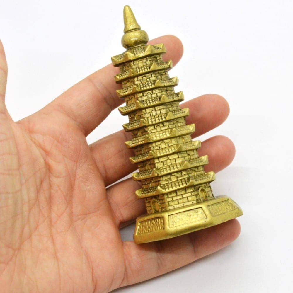 Statueta feng shui pagoda cu 9 niveluri din rasina 10cm - 3 | YEO