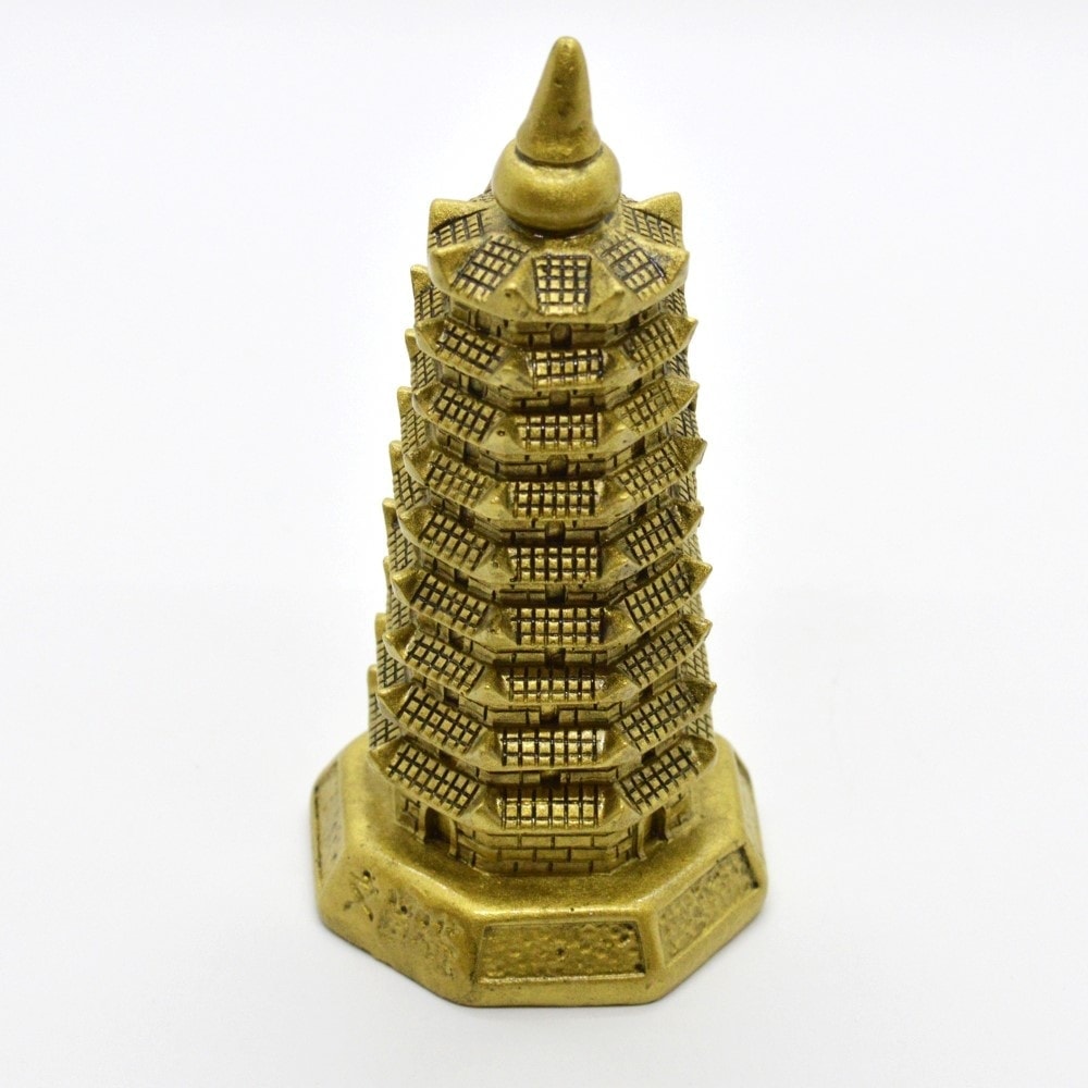 Statueta feng shui pagoda cu 9 niveluri din rasina 10cm - 1 | YEO