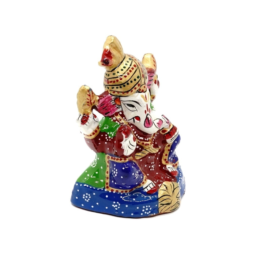 Statueta ganesh multicolor metal emailat 8cm - model 2 - 1 | YEO