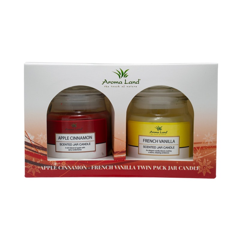 Set 2 lumanari parfumate mar si scortisoara vanilie aromaland 482g