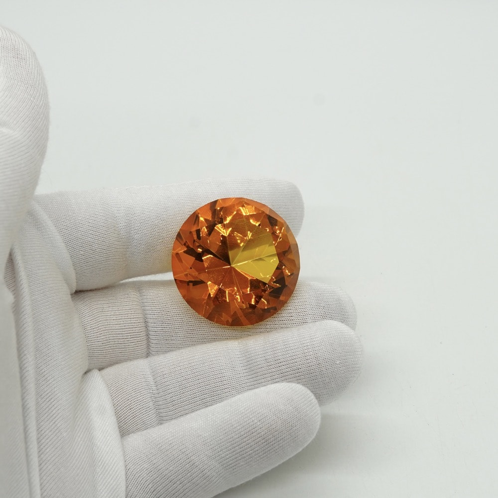 Cristal decorativ din sticla k9 diamant mic - 3cm amber - 1 | YEO