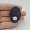 Cabochon Agat Negru Druzy 42x30x7mm C27, imagine 2