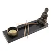 Decoratiune Suport cu Buddha pentru lumanare si betisoare parfumate, model 1, imagine 2