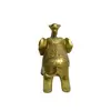 Statueta Feng Shui din alama Elefant cu trompa ridicata si pepita, 13cm, imagine 2