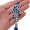 Breloc Amuleta Hamsa cu ochi protector si ciucure albastru, 20cm, imagine 2