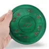 Suport lemn ardere betisoare parfumate rotund cu elefant, verde - 13cm, imagine 3