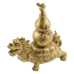 Statueta Feng Shui din rasina cu Broasca Testoasa Dragon cu Wu Lou, 11,5cm