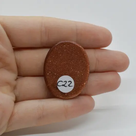 Cabochon Goldstone Maro 34x27x6mm C22, imagine 2