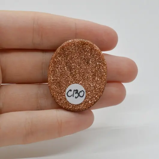 Cabochon Goldstone Maro 36x29x6mm C130, imagine 2