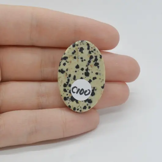 Cabochon Jasp Dalmatian 33x22x6mm C100, imagine 2