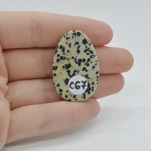 Cabochon Jasp Dalmatian 37x24x5mm C67, imagine 2