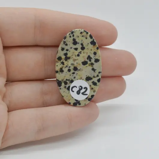 Cabochon Jasp Dalmatian 38x23x7mm C82, imagine 2