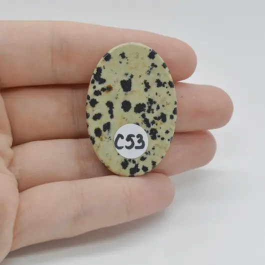 Cabochon Jasp Dalmatian 39x26x6mm C53, imagine 2