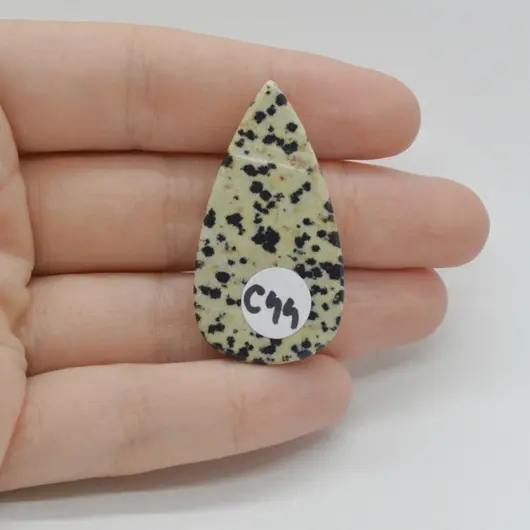 Cabochon Jasp Dalmatian 40x21x6mm C44, imagine 2