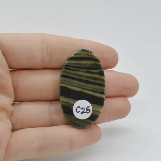 Cabochon Jasp Zebra Verde 41x24x6mm C25, imagine 2