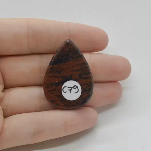 Cabochon Obsidian Mahon 36x25x7mm C79, imagine 2