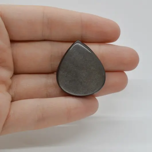 Cabochon Obsidian Silver 30x26x6mm C38