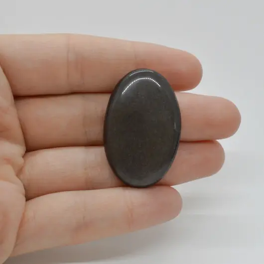 Cabochon Obsidian Silver 36x24x6mm C53